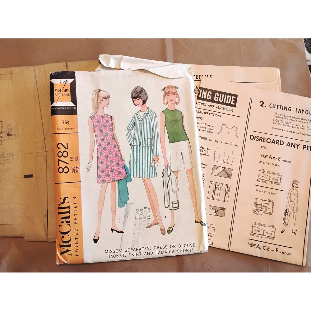 🍁Vintage '67 McCall's 8782 Mod Separate Pattern festival cosplay Halloween dyi